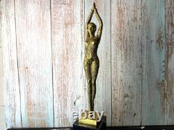 Sculpture Danseuse en bronze Art Déco poli Etoilede Mer d'après Demetre Chiparus
