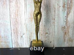 Sculpture Danseuse en bronze Art Déco poli Etoilede Mer d'après Demetre Chiparus