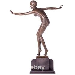 Sculpture Danseuse en bronze Art Déco sur unmarbre noir d'après Demetre Chiparus