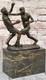 Sculpture De Bronze Art Déco Sport Boxer Bookend Figure Maison