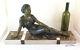 Sculpture En Bronze Art Déco Antique Signé Uriano Ugo Cipriani Femme Bm4