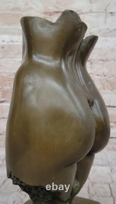 Sculpture En Bronze Art Déco Édition Limitée Femme Nue Torse Érotique Et Main