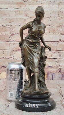Sculpture En Bronze Art Déco Femme Européenne Figurine Fille Ouvre D'Art Détail