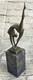 Sculpture En Bronze D'art Ballerine Abstraite Signée Lopez Figurine Statue