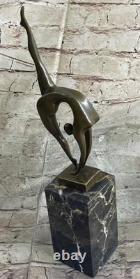 Sculpture En Bronze D'Art Ballerine Abstraite Signée Lopez Figurine Statue