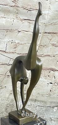 Sculpture En Bronze D'Art Ballerine Abstraite Signée Lopez Figurine Statue