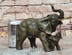 Sculpture En Bronze D'Éléphant Art Déco Figure Animale Statue Décor Cadeau Art