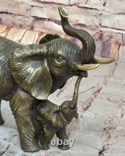 Sculpture En Bronze D'Éléphant Art Déco Figure Animale Statue Décor Cadeau Art