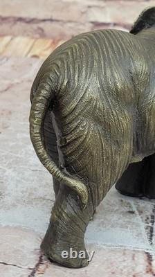 Sculpture En Bronze D'Éléphant Art Déco Figure Animale Statue Décor Cadeau Art