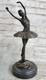 Sculpture En Bronze D'une Prima Ballerine Danseuse Signée Figurine Art Déco