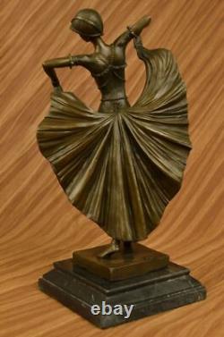 Sculpture En Bronze De Danseuse Art Déco Par Chiparus Figurine Statue En Marbre