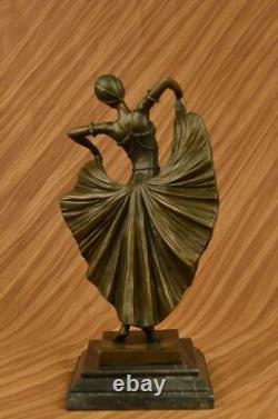 Sculpture En Bronze De Danseuse Art Déco Par Chiparus Figurine Statue En Marbre