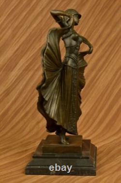 Sculpture En Bronze De Danseuse Art Déco Par Chiparus Figurine Statue En Marbre