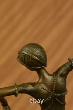 Sculpture En Bronze De Danseuse Art Déco Par Chiparus Figurine Statue En Marbre