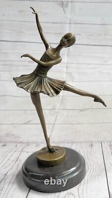 Sculpture En Bronze De Danseuse Ballerine Art Déco Par Milo