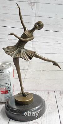 Sculpture En Bronze De Danseuse Ballerine Art Déco Par Milo