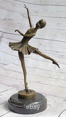 Sculpture En Bronze De Danseuse Ballerine Art Déco Par Milo