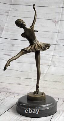Sculpture En Bronze De Danseuse Ballerine Art Déco Par Milo
