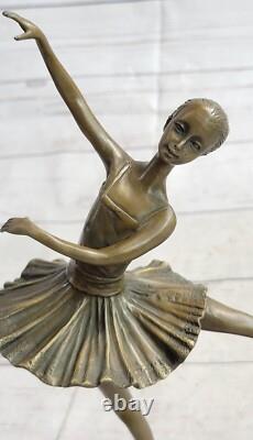 Sculpture En Bronze De Danseuse Ballerine Art Déco Par Milo
