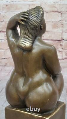 Sculpture En Bronze De Femme Nue Abstraite Courbée Signée Botero Figurine Art