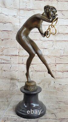 Sculpture En Bronze De Femme Nue Acrobat Magicienne Statue En Marbre Décor Art