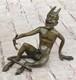 Sculpture En Bronze De Satyr Masculin Nu Par Milo En Fonte Art Nouveau