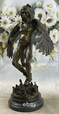 Sculpture En Bronze Fait Main Vente Art Guerrier Indien Américain Milo Signé