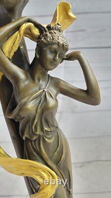 Sculpture En Bronze Figure Femme Buste Doré Patine Art Nouveau Victorien Statue