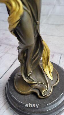 Sculpture En Bronze Figure Femme Buste Doré Patine Art Nouveau Victorien Statue