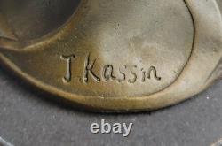 Sculpture En Bronze Figure Femme Buste Doré Patine Art Nouveau Victorien Statue