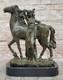 Sculpture En Bronze Milo Femme Et Cheval Style Art Nouveau Ouvre Signée