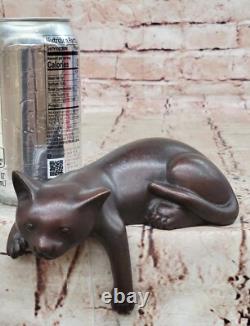 Sculpture En Bronze Perdue De Chat Signée Nardini Art Animal Fait Main À Vendre