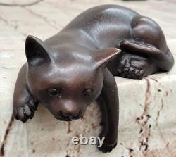 Sculpture En Bronze Perdue De Chat Signée Nardini Art Animal Fait Main À Vendre