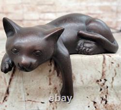Sculpture En Bronze Perdue De Chat Signée Nardini Art Animal Fait Main À Vendre