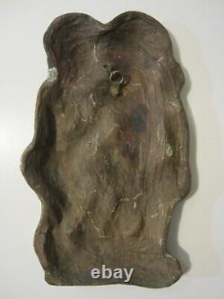 Sculpture En Bronze Personnages Bas Relief 6 Kg/art Brut/cabinet De Curiosites