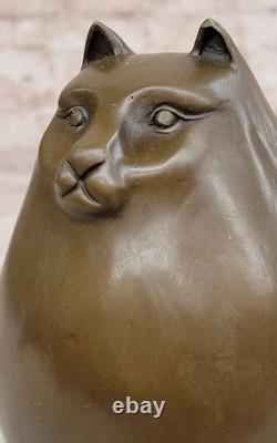 Sculpture En Bronze Signée Milo A Tribu De Chat Gros D'Art Moderne