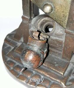 Sculpture En Bronze Soldat Allemand Casque A Pointe Guillotine Trench Art Ww1
