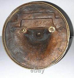 Sculpture En Bronze Soldat Allemand Casque A Pointe Guillotine Trench Art Ww1
