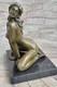 Sculpture En Bronze Statue Sign&eacute;e Odegaard Art Abstrait Moderne Femme Nue