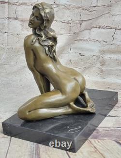 Sculpture En Bronze Statue Signée Odegaard Art Abstrait Moderne Femme Nue