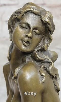 Sculpture En Bronze Statue Signée Odegaard Art Abstrait Moderne Femme Nue