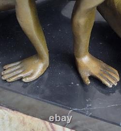 Sculpture En Bronze Statue Signée Odegaard Art Abstrait Moderne Femme Nue