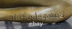 Sculpture En Bronze Statue Signée Odegaard Art Abstrait Moderne Femme Nue