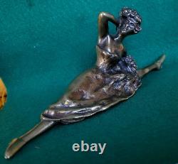 Sculpture Érotique En Bronze Art Nouveau 19ème La Goulue French-cancan
