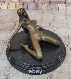 Sculpture Érotique Sexy Fille Nue Pose Provocante Statue En Bronze Art Sexuel