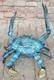 Sculpture Figurine De Crabe Homard En Bronze Massif 100% Patine Bleue Art Déco