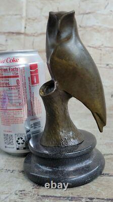 Sculpture Figurine De Hibou Oiseau En Bronze Art Abstrait Moderne Fait Main