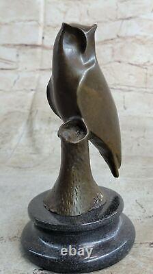 Sculpture Figurine De Hibou Oiseau En Bronze Art Abstrait Moderne Fait Main