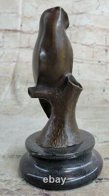Sculpture Figurine De Hibou Oiseau En Bronze Art Abstrait Moderne Fait Main