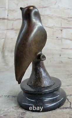 Sculpture Figurine De Hibou Oiseau En Bronze Art Abstrait Moderne Fait Main